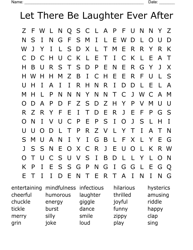 Let There Be Laughter Ever After Word Search