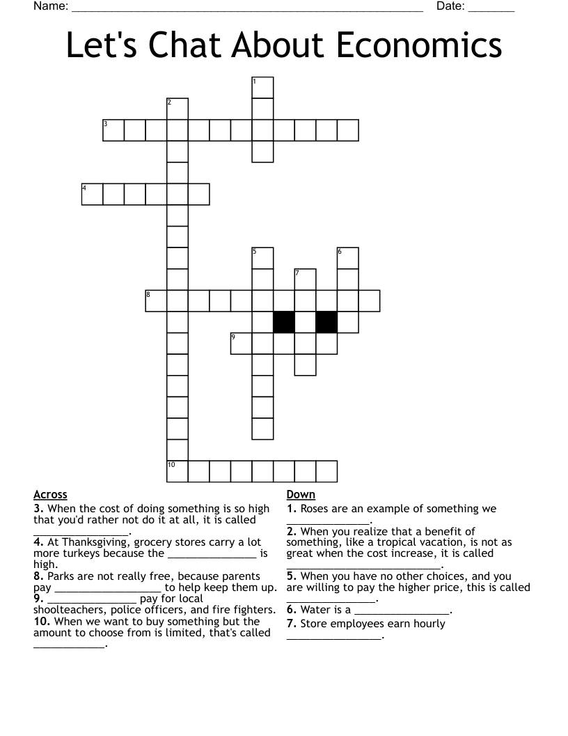 Let's Chat About Economics Crossword