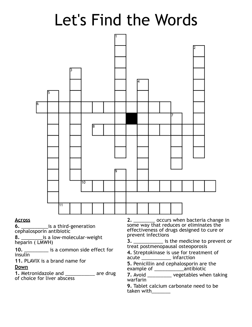 Let's Find the Words Crossword