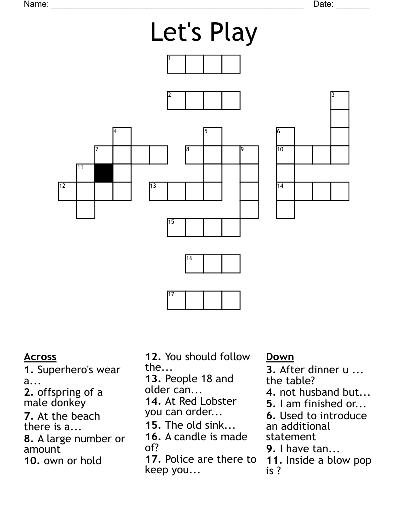Let's Play  Crossword