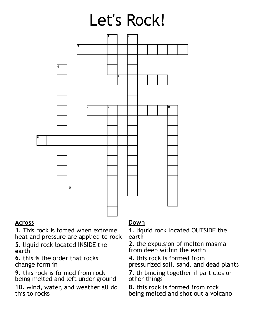 Let's Rock! Crossword