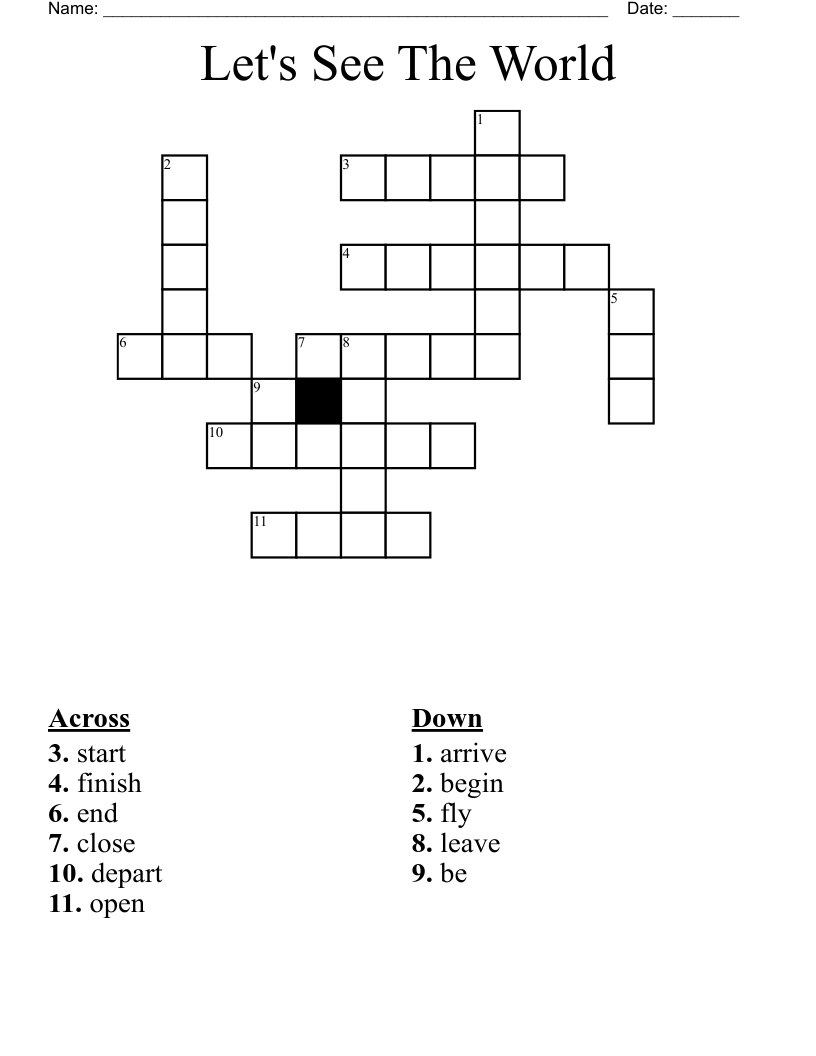 Let's See The World Crossword