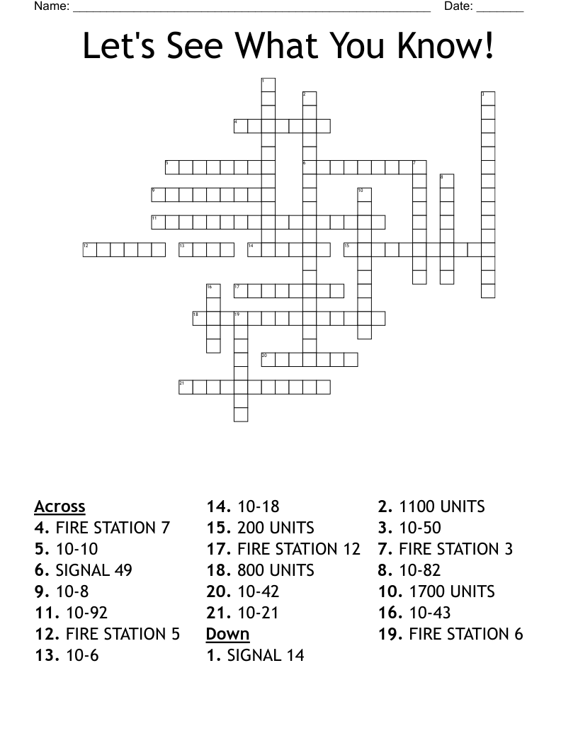 Let's See What You Know! Crossword