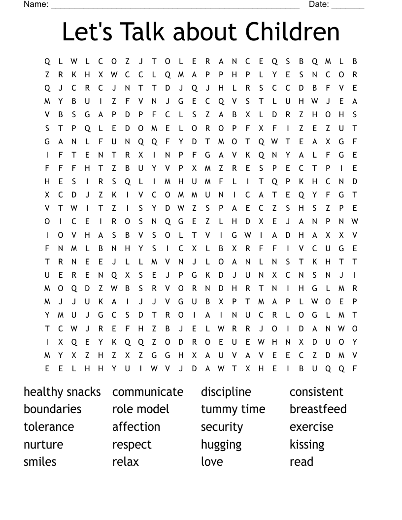 Let's Talk about Children Word Search