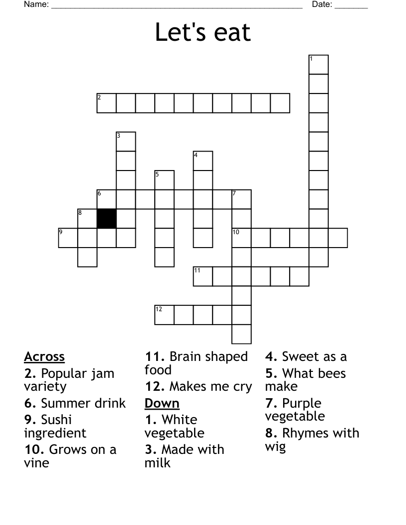 Let's eat Crossword