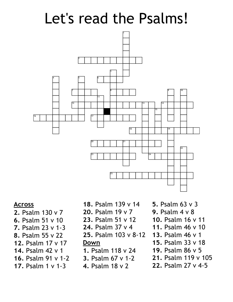 Let's read the Psalms!  Crossword