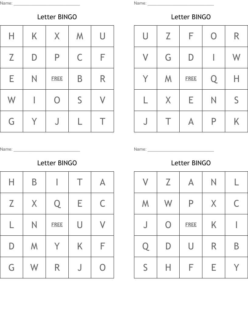 Letter BINGO