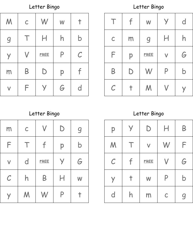 Letter Bingo