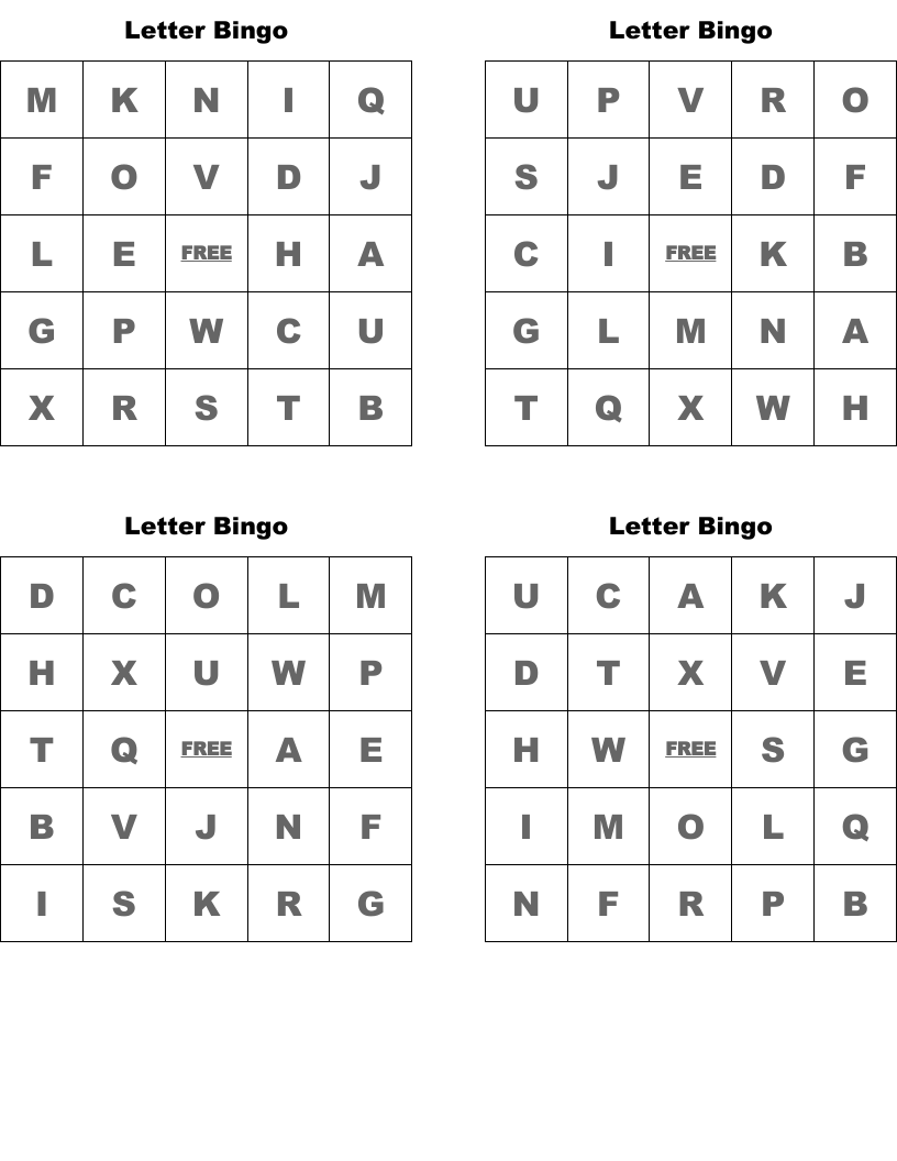 Letter Bingo