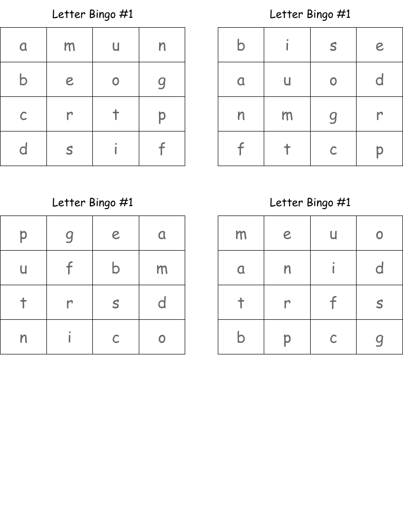 Letter Bingo #1