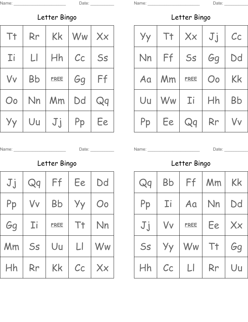 Letter Bingo