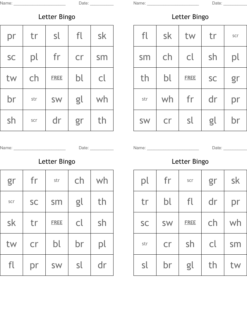 Letter Bingo