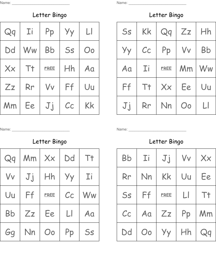 Letter Bingo