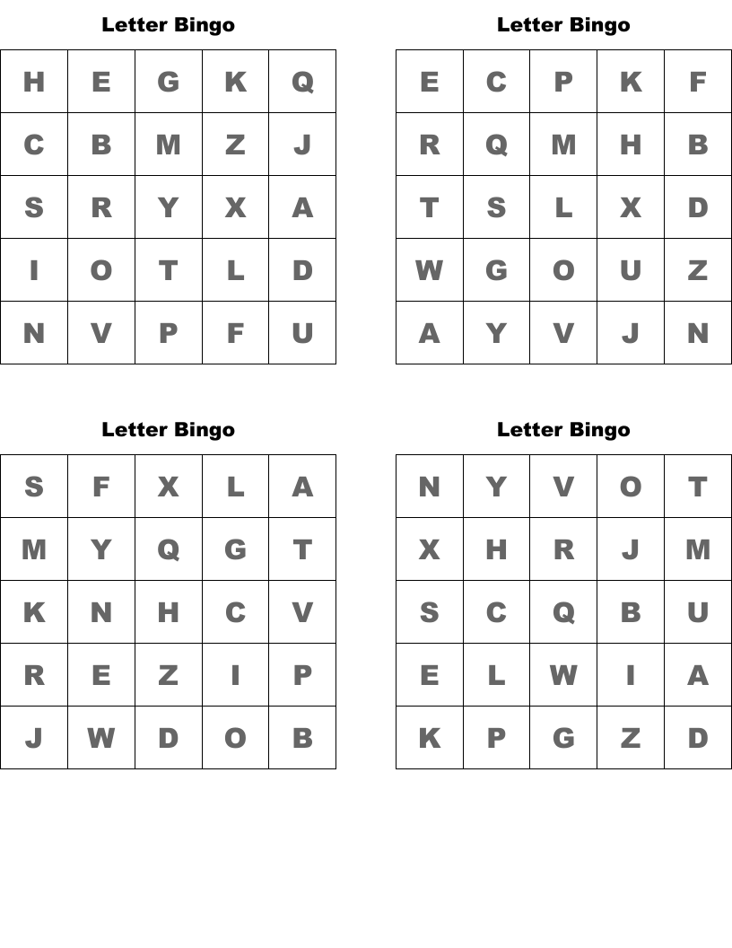 Letter Bingo 