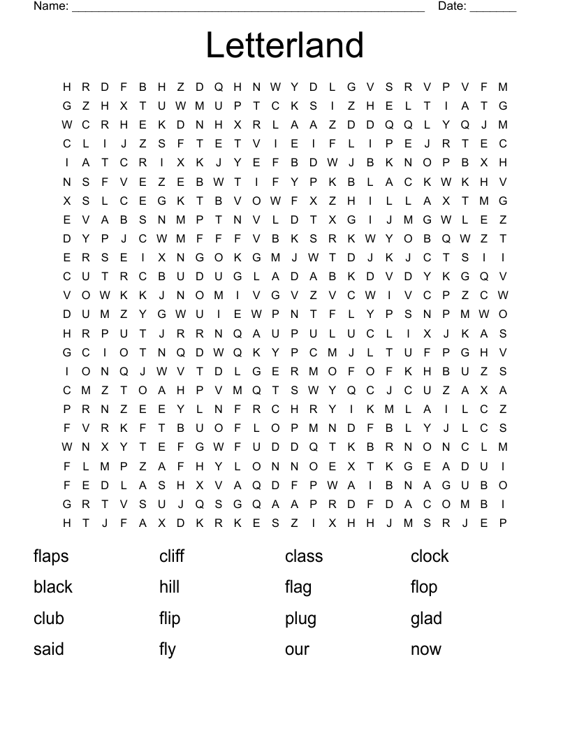 Letterland  Word Search