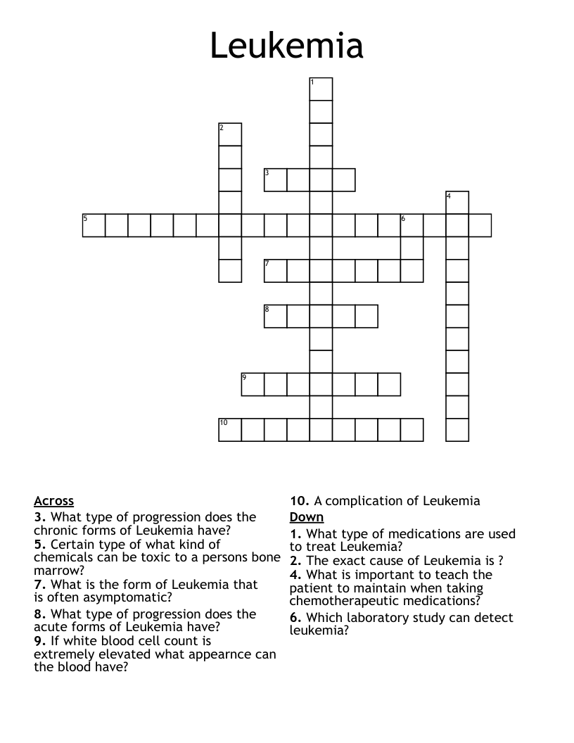 Leukemia Crossword