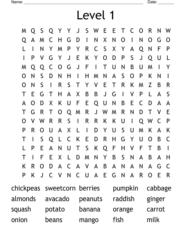 Level 1 Word Search