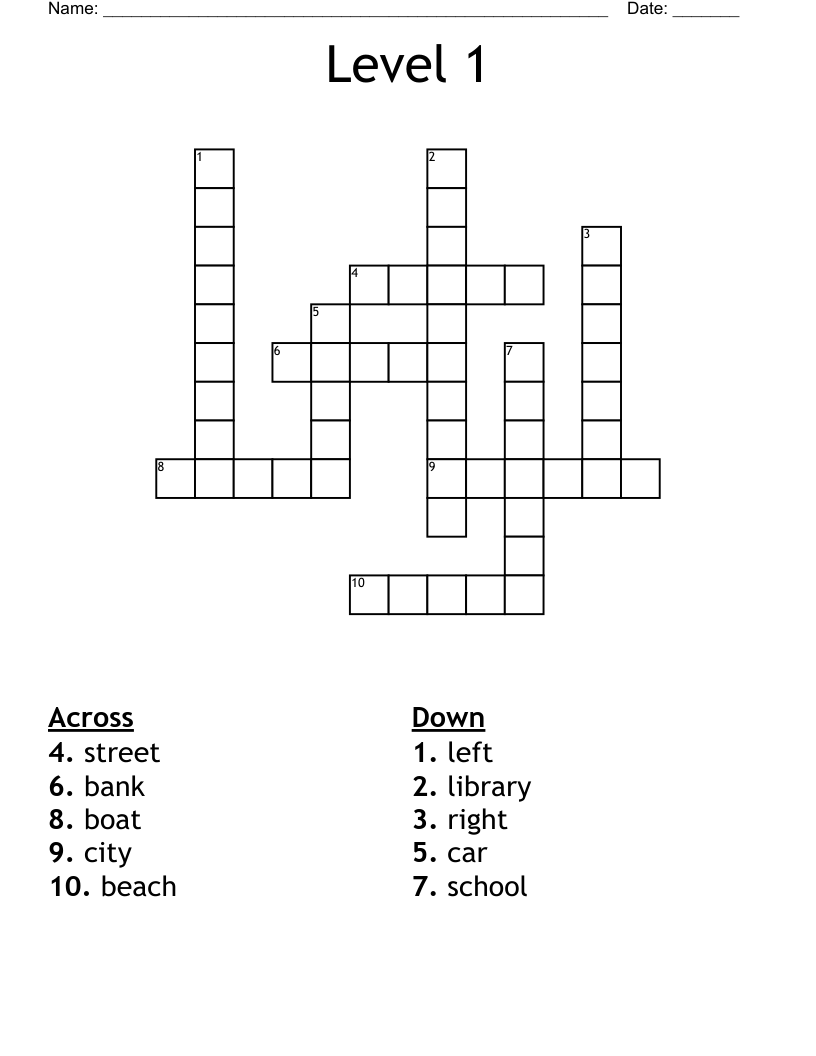 Level 1 Crossword