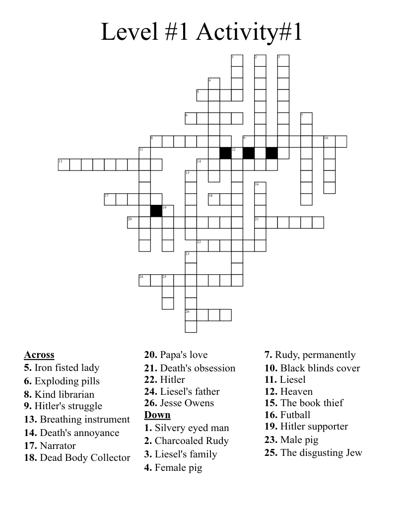 Level #1 Activity#1 Crossword