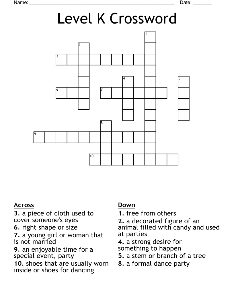 Level K Crossword