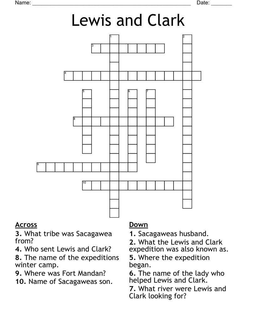 Lewis and Clark Crossword