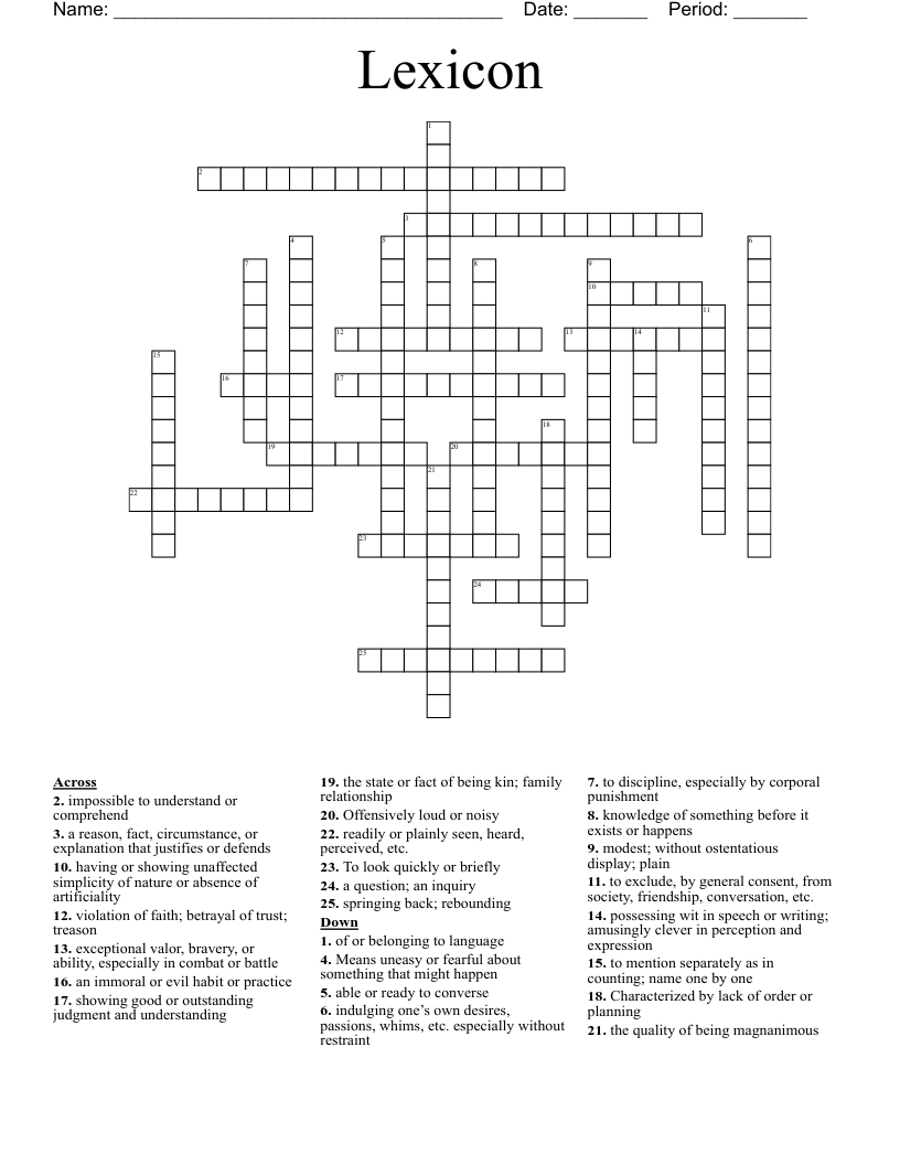 Lexicon Crossword
