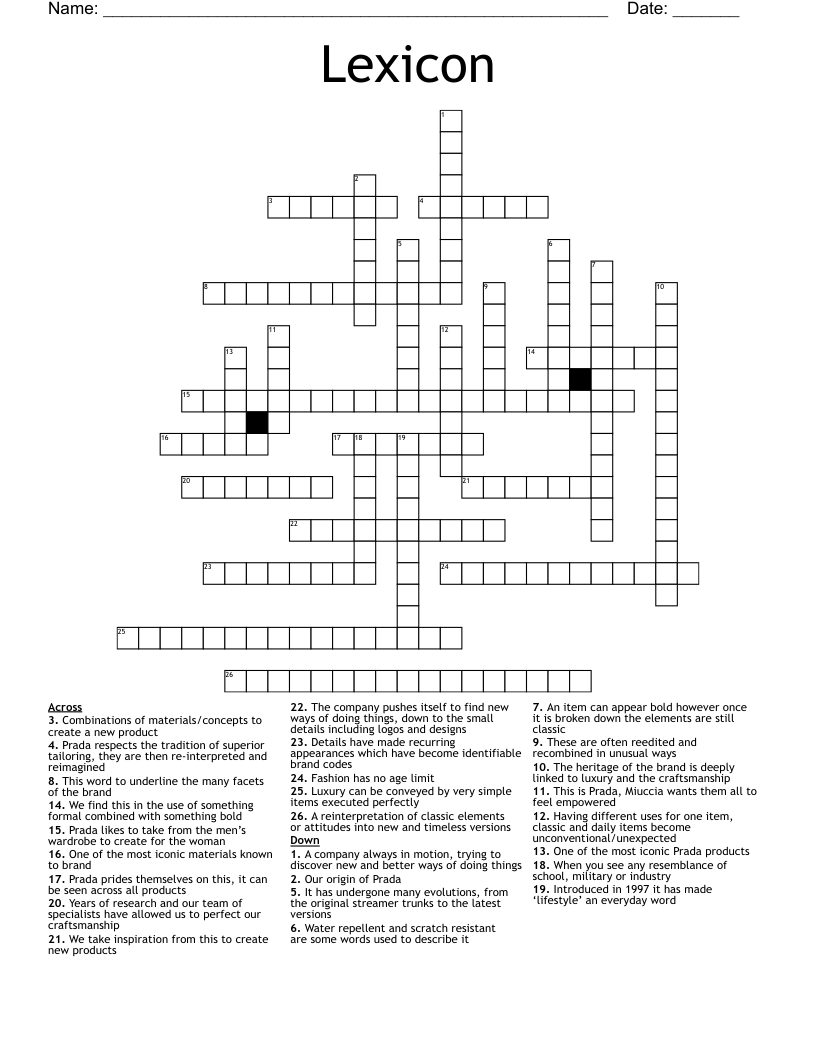 Lexicon Crossword