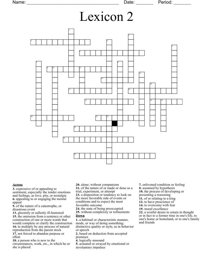 Lexicon 2 Crossword