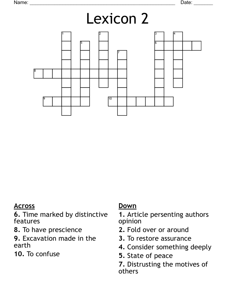 Lexicon 2 Crossword