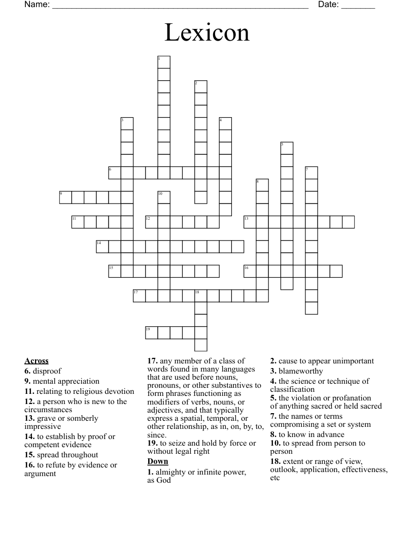 Lexicon Crossword