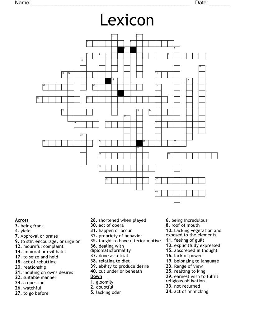 Lexicon  Crossword