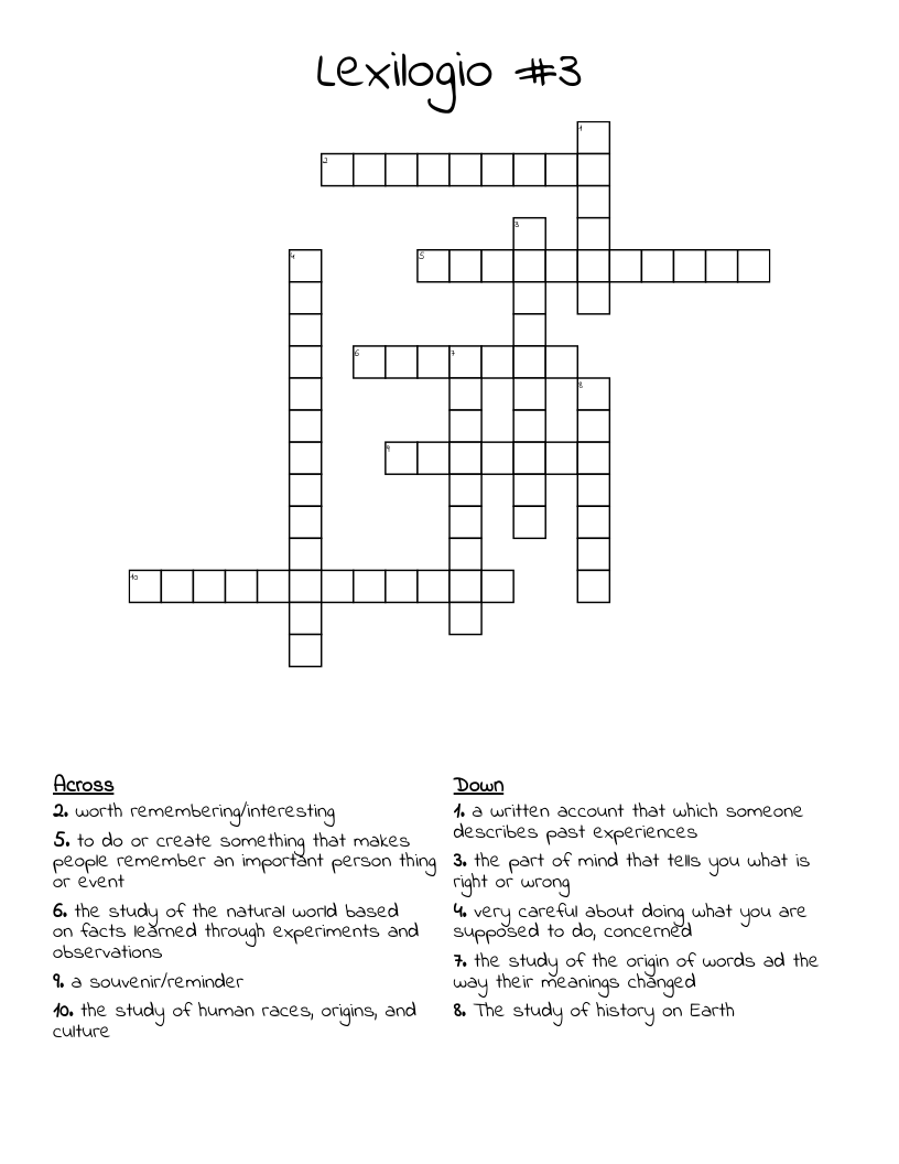 Lexilogio #3 Crossword