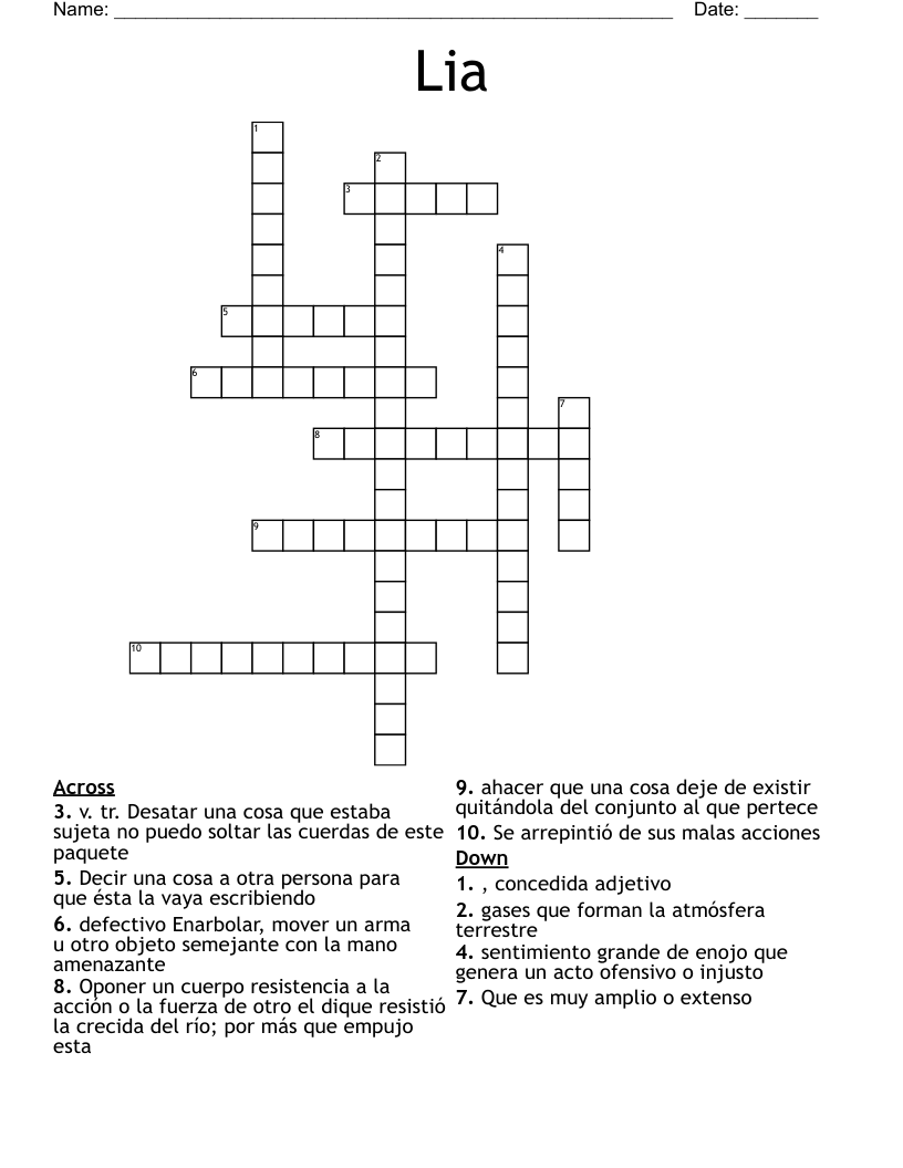 Lia Crossword