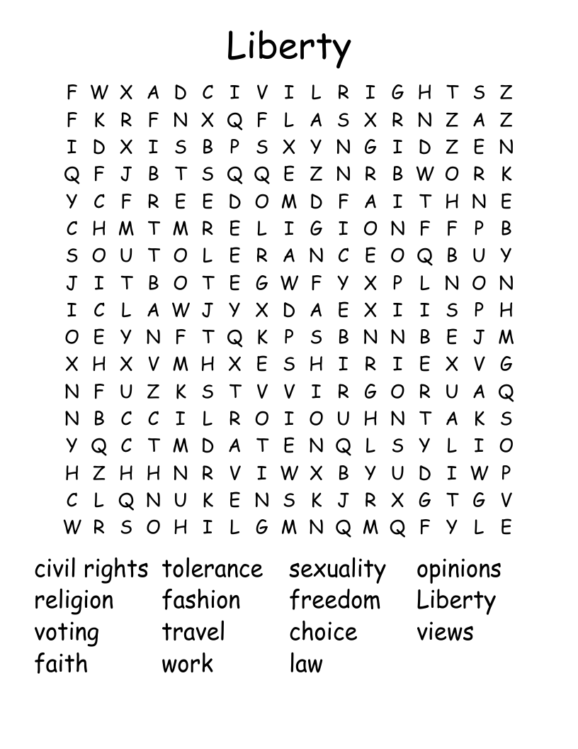 Liberty Word Search