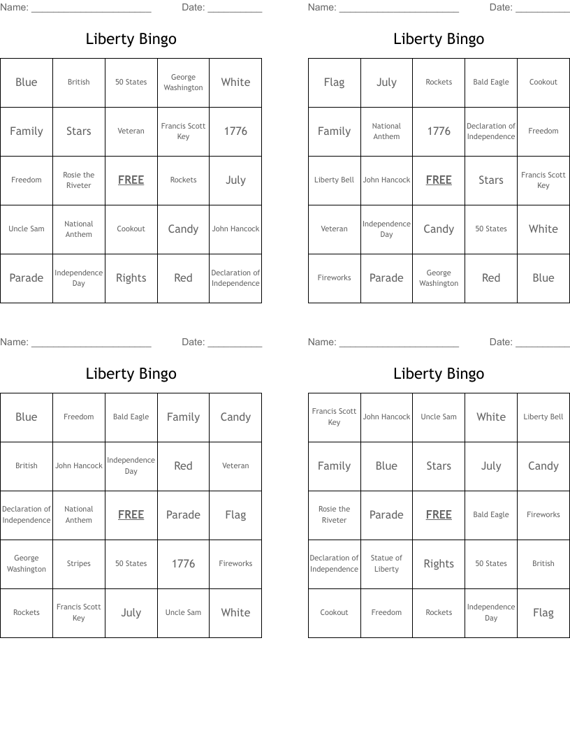 Liberty Bingo