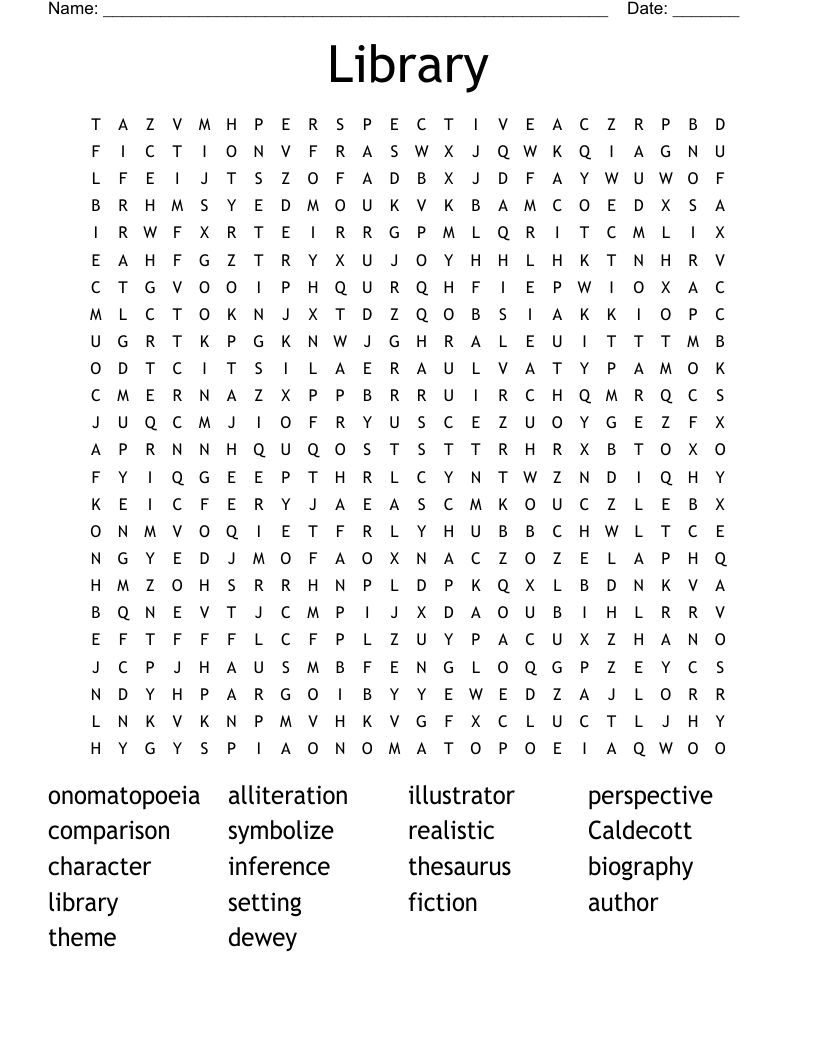 Library Word Search