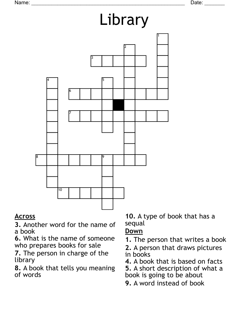 Library Crossword