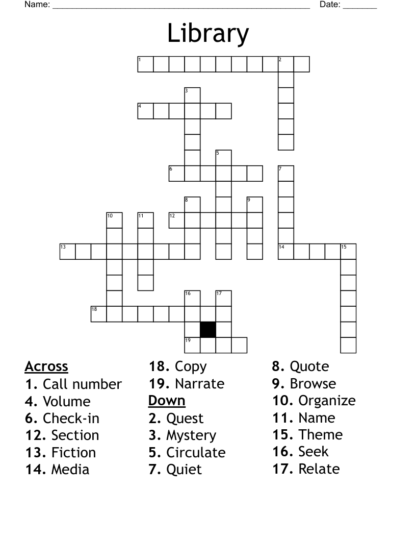 Library Crossword