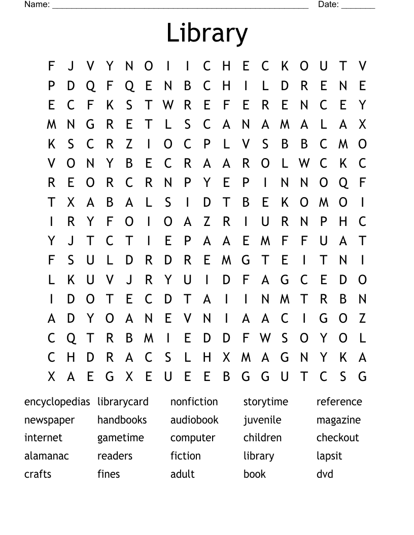 Library Word Search