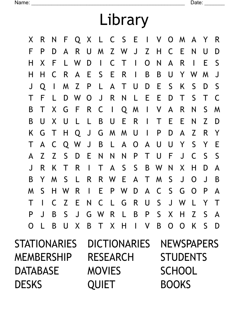Library Word Search
