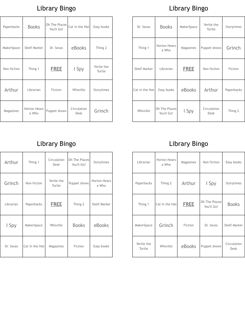 Library Bingo