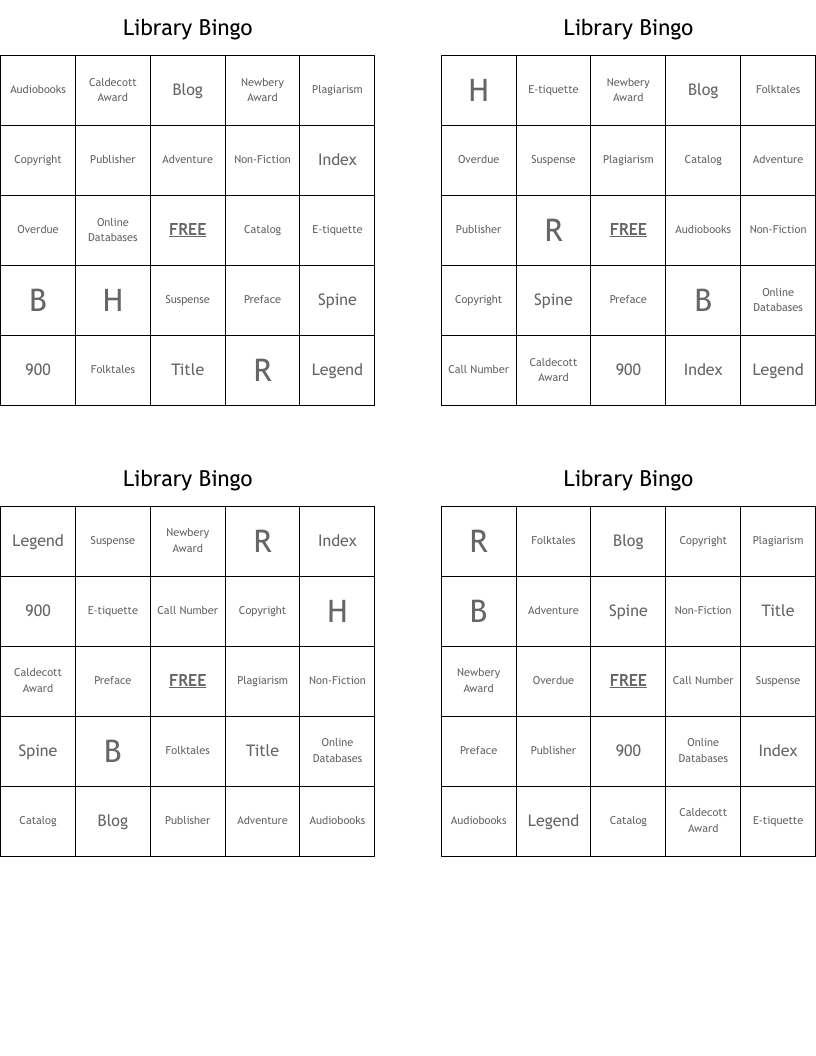 Library Bingo