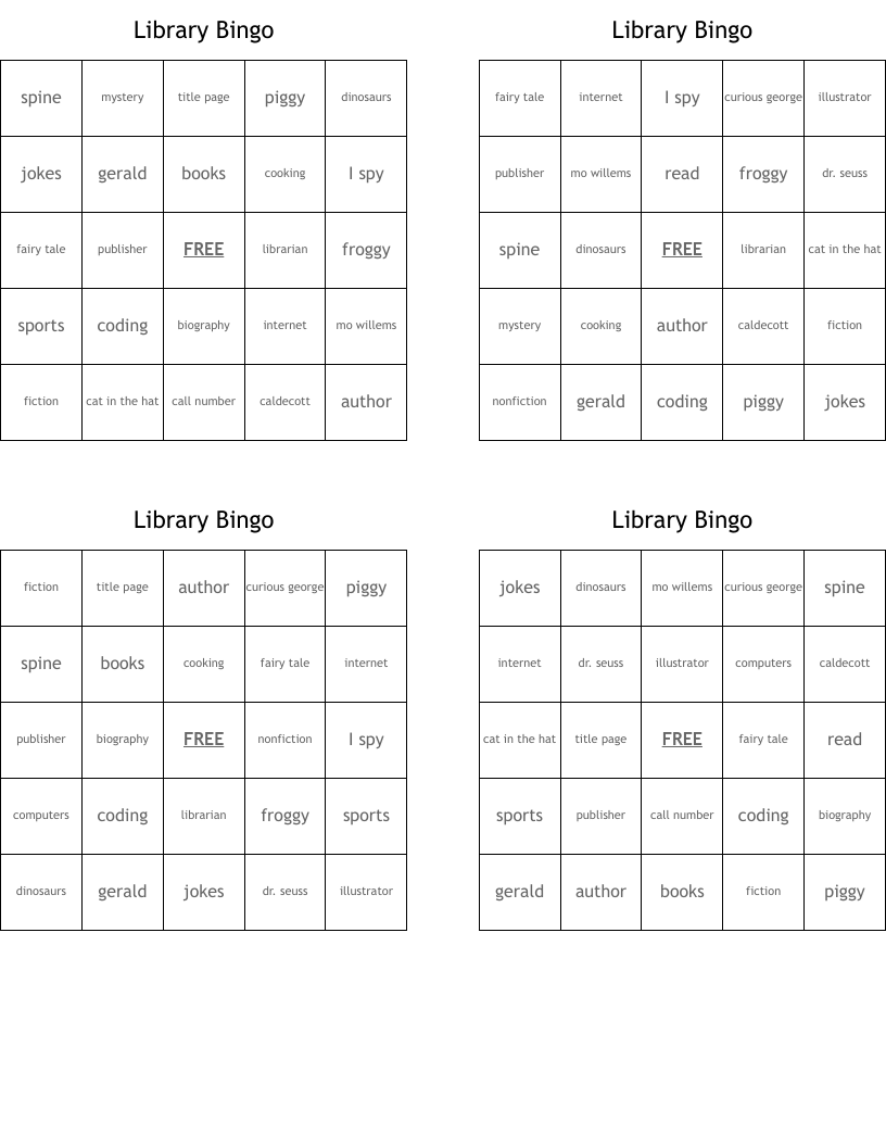 Library Bingo