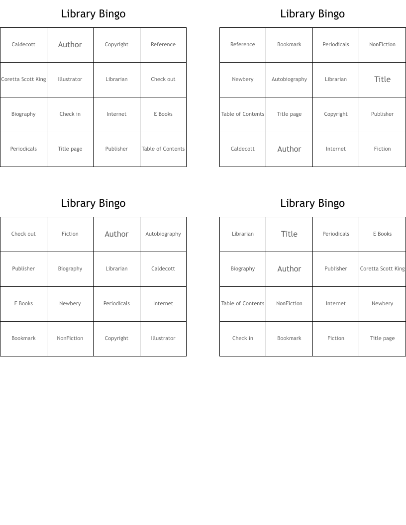 Library Bingo