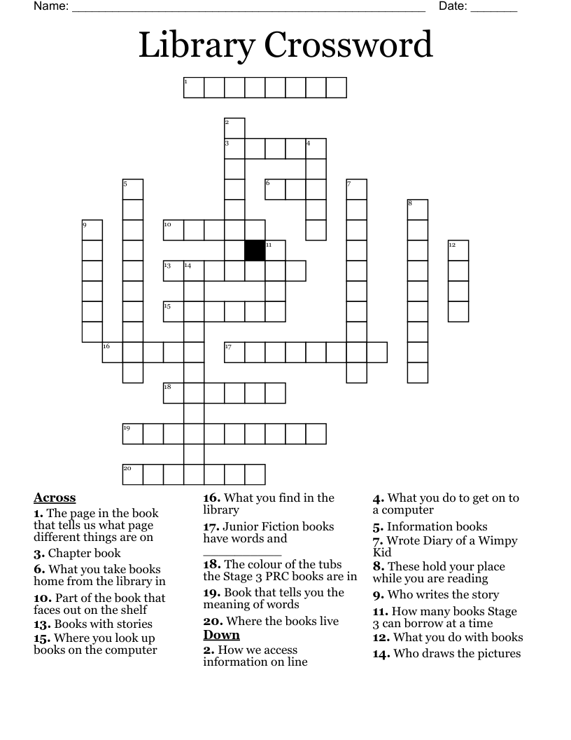 Library Crossword