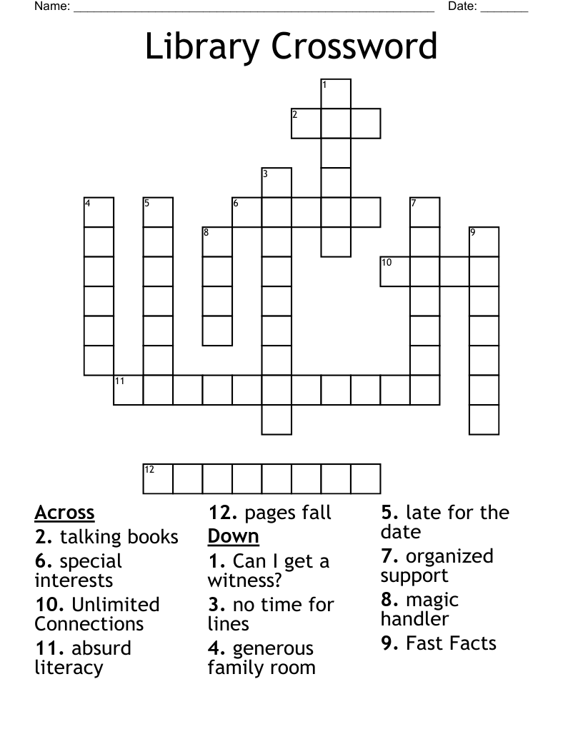 Library Crossword