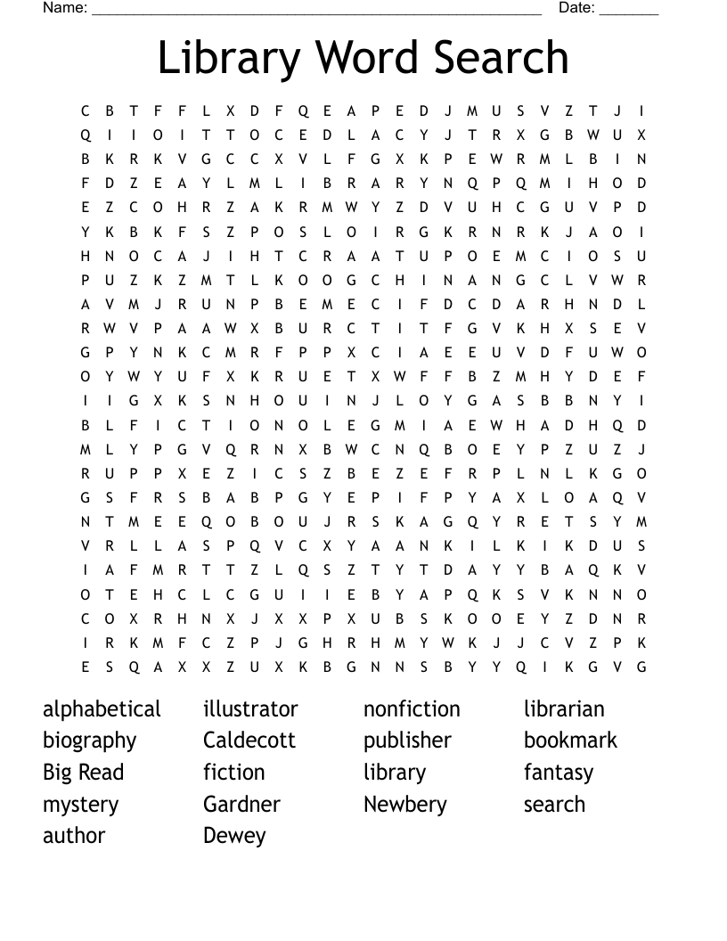 Library Word Search