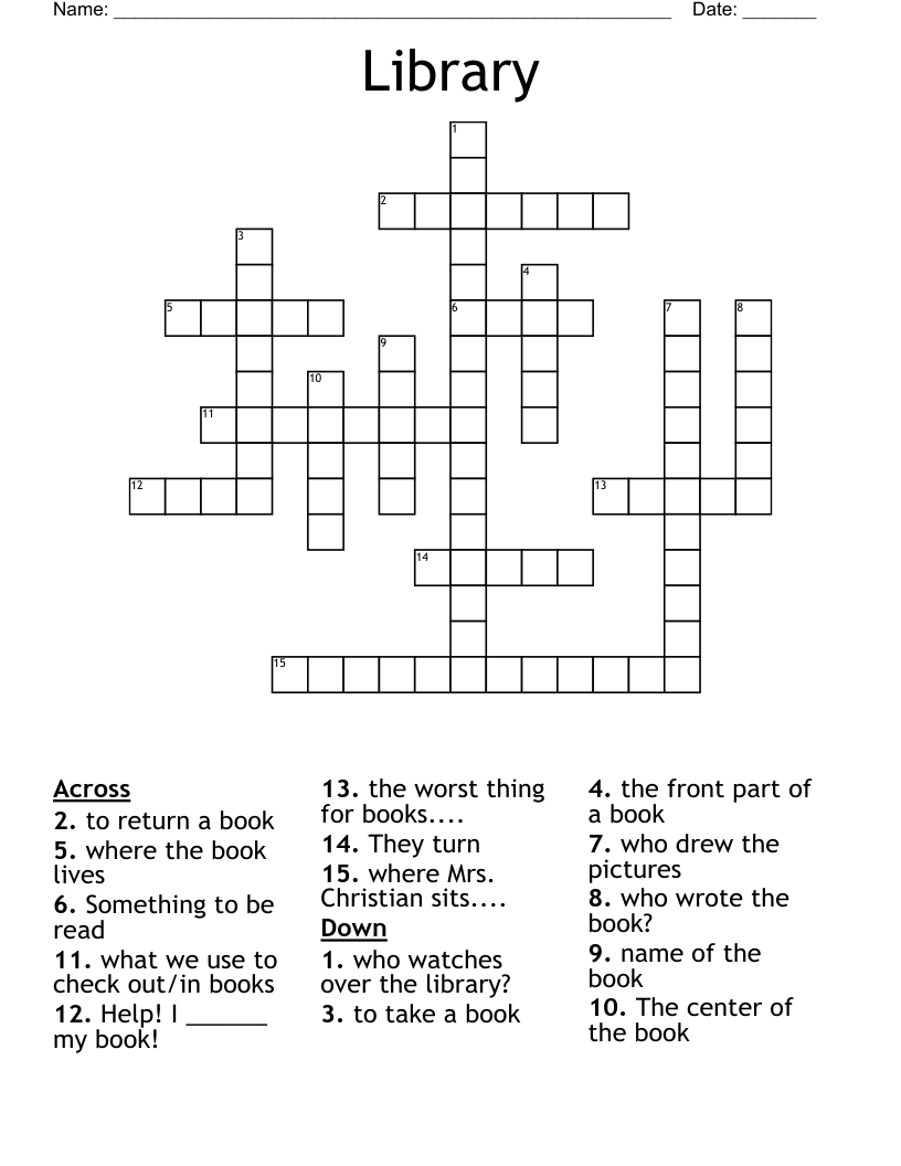 Library  Crossword