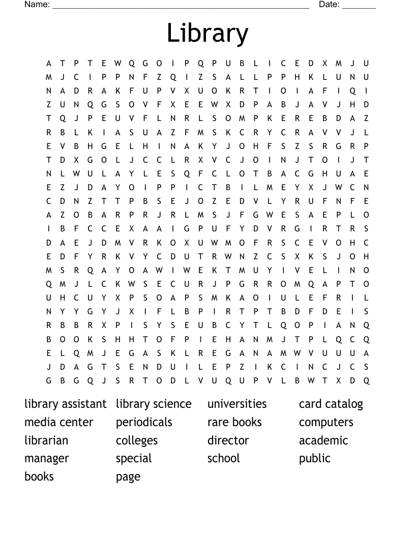 Library  Word Search