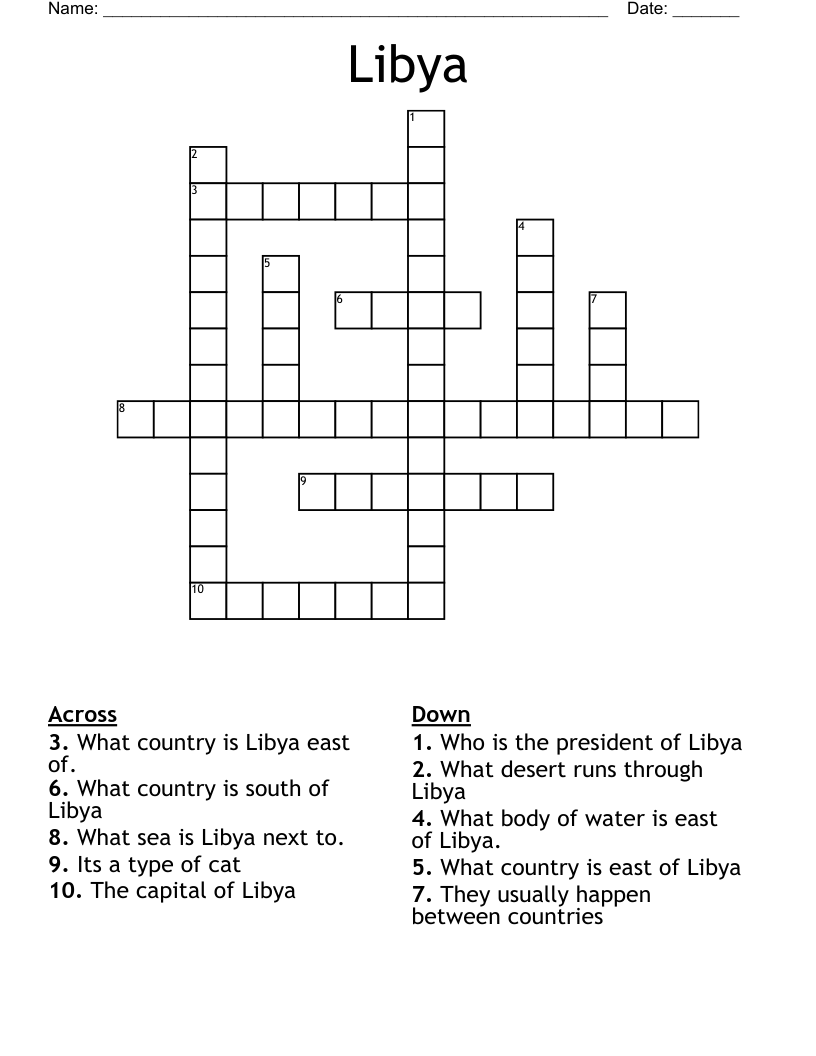 Libya Crossword